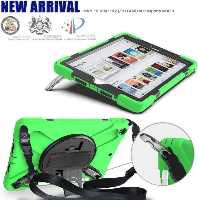 Alt view image 5 of 7 - BONAEVER For iPad 9th 8th 7th Generation 10.2 Case with Pencil Holder Stand and Strap Shoulder Strap Shockproof Cover for iPad 10.2 inch 2021 2020 2019