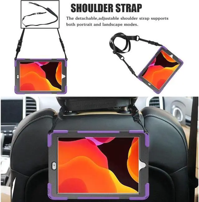 Alt view image 7 of 7 - BONAEVER For iPad 9th 8th 7th Generation 10.2 Case with Pencil Holder Stand and Strap Shoulder Strap Shockproof Cover for iPad 10.2 inch 2021 2020 2019