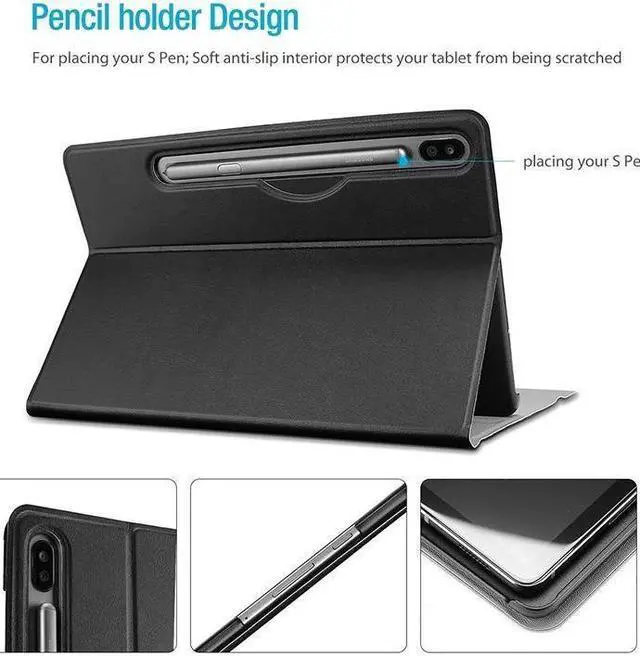 Alt view image 4 of 7 - BONAEVER For Galaxy Tab S8 Ultra 14.6" Keyboard Case with S Pen Holder PU Leather Stand Cover with Bluetooth Keyboard for Samsung Galaxy Tab S8 Ultra 14.6 inch 2022 Release Model SM-X900 SM-X906