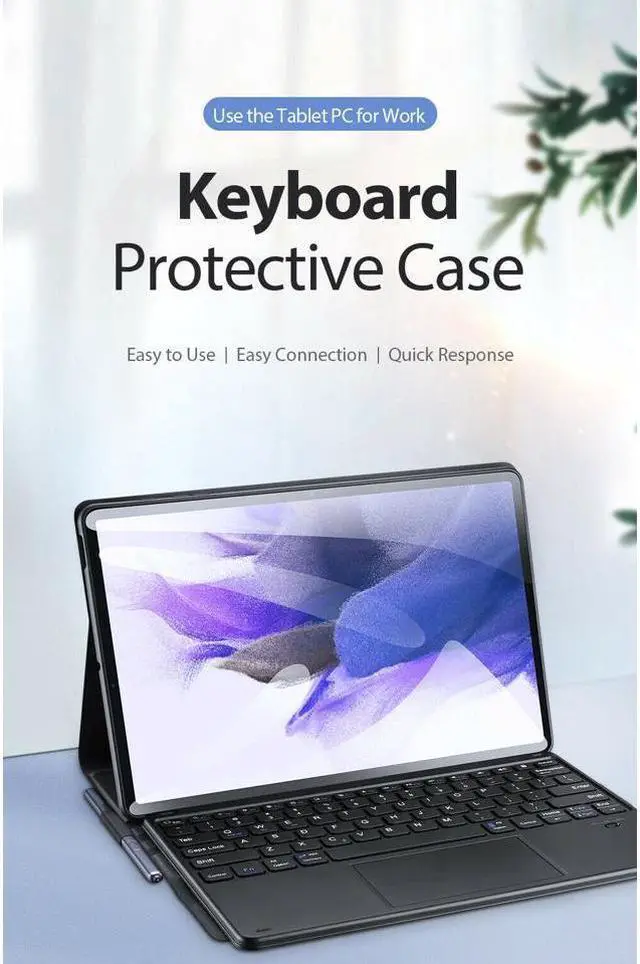 Alt view image 6 of 7 - BONAEVER Touchpad Keyboard Case for Samsung Galaxy Tab S8 Ultra 14.6 inch 2022 14.6 inch Model SM-X900 / SM-X906 Wireless Trackpad Keyboard & Slim PU Leather Stand Cover with S Pen Holder
