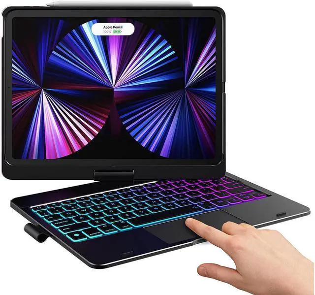 Main image of BONAEVER Touchpad Keyboard Case for iPad Air 11 Inch M3 M2 2025 2024 iPad Pro 11 Inch 2022 2021 2020 2018 iPad Air 5th 4th Gen 10.9 with Multi-Touch Trackpad / Pencil Holder 360° Rotatable 7 Color