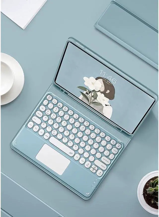 Alt view image 7 of 7 - BONAEVER Keyboard Case for iPad Air 5 2022 / Air 4 2020 Slim Leather Cover with Touchpad Keyboard / Pencil Holder for iPad Air 5th / 4th Generation 10.9 inch