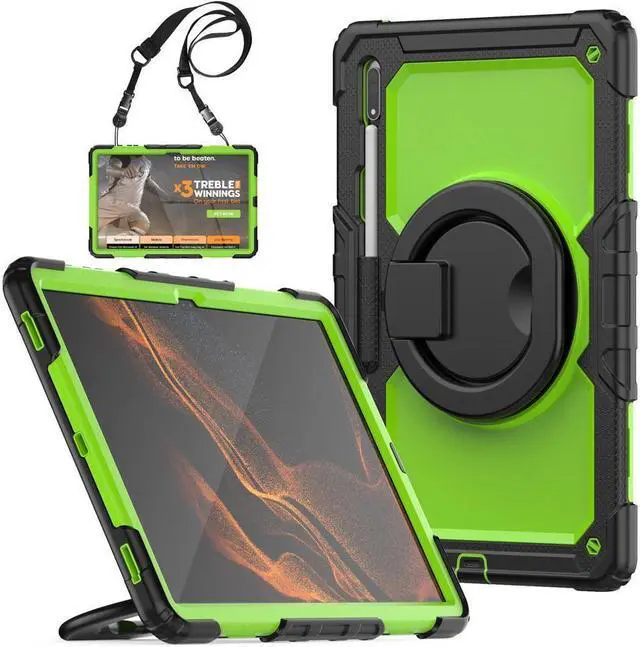 Main image of BONAEVER For Samsung Galaxy Tab S8 Ultra 14.6" Case Model SM-X900 SM-X906 with S Pen Holder Shockproof Protective Cover with Rotating Stand and & Shoulder Strap