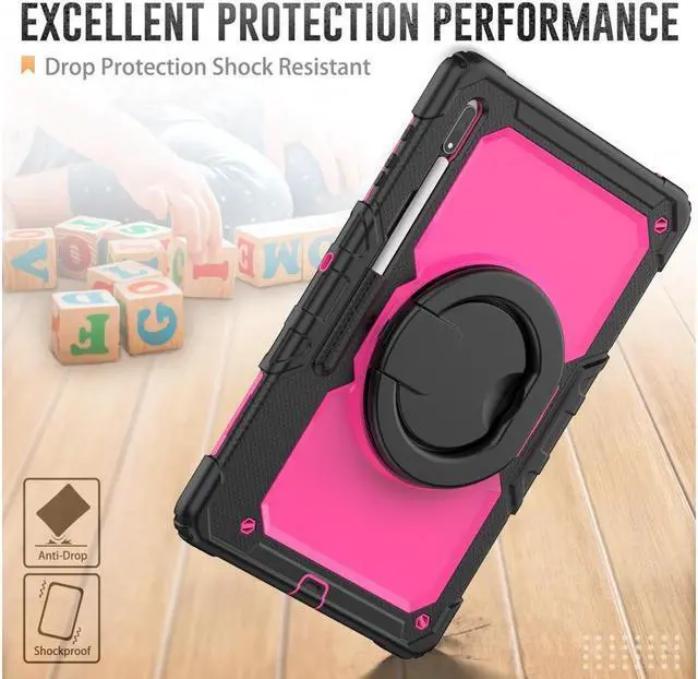 Alt view image 5 of 7 - BONAEVER For Samsung Galaxy Tab S8 Ultra 14.6" Case Model SM-X900 SM-X906 with S Pen Holder Shockproof Protective Cover with Rotating Stand and & Shoulder Strap