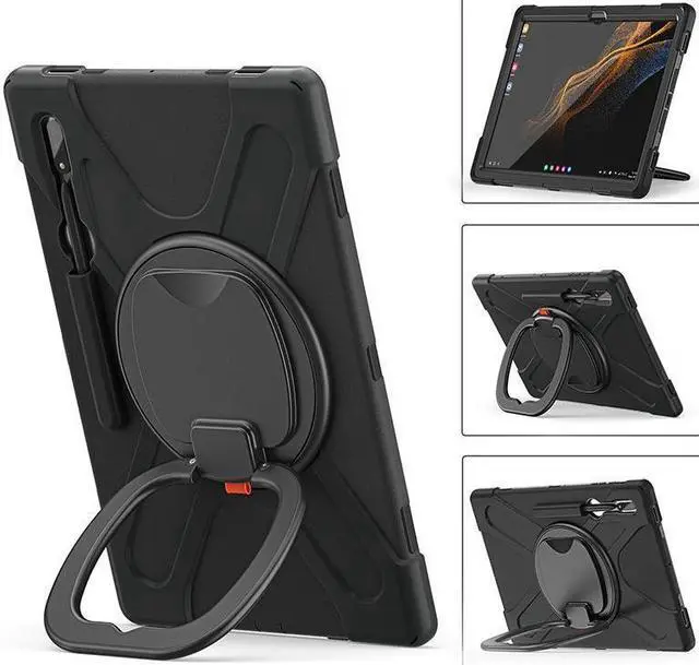 Alt view image 2 of 7 - BONAEVER For Samsung Galaxy Tab S8 Ultra 14.6 inch 2022 Case Shockproof Protective Case for Galaxy Tab S8 Ultra 14.6" 2022 Model SM-X900 SM-X906 with Stand andandle Hand Strap & Shoulder Strap