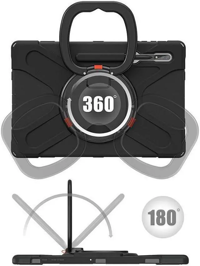 Alt view image 3 of 7 - BONAEVER For Samsung Galaxy Tab S8 Ultra 14.6 inch 2022 Case Shockproof Protective Case for Galaxy Tab S8 Ultra 14.6" 2022 Model SM-X900 SM-X906 with Stand andandle Hand Strap & Shoulder Strap