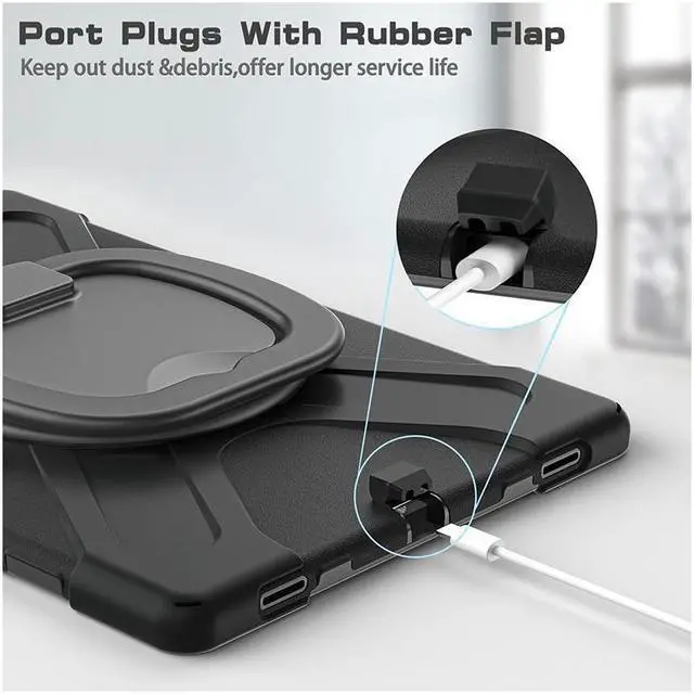 Alt view image 4 of 7 - BONAEVER For Samsung Galaxy Tab S8 Ultra 14.6 inch 2022 Case Shockproof Protective Case for Galaxy Tab S8 Ultra 14.6" 2022 Model SM-X900 SM-X906 with Stand andandle Hand Strap & Shoulder Strap