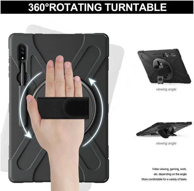 Alt view image 2 of 7 - BONAEVER For Samsung Galaxy Tab S8 Ultra 14.6 inch 2022 Case Shockproof Protective Case for Galaxy Tab S8 Ultra 14.6" Model SM-X900 / SM-X906 with Stand andandle Hand Strap & Shoulder Strap