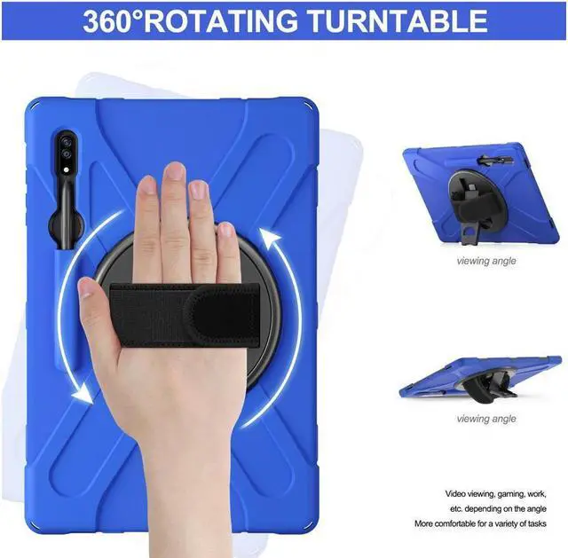 Alt view image 2 of 7 - BONAEVER For Samsung Galaxy Tab S8 Ultra 14.6 inch 2022 Case Shockproof Protective Case for Galaxy Tab S8 Ultra 14.6" Model SM-X900 / SM-X906 with Stand andandle Hand Strap & Shoulder Strap