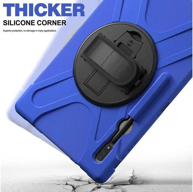 Alt view image 4 of 7 - BONAEVER For Samsung Galaxy Tab S8 Ultra 14.6 inch 2022 Case Shockproof Protective Case for Galaxy Tab S8 Ultra 14.6" Model SM-X900 / SM-X906 with Stand andandle Hand Strap & Shoulder Strap