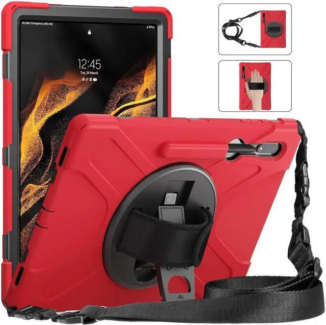 Main image of BONAEVER For Samsung Galaxy Tab S8 Ultra 14.6 inch 2022 Case Shockproof Protective Case for Galaxy Tab S8 Ultra 14.6" Model SM-X900 / SM-X906 with Stand andandle Hand Strap & Shoulder Strap