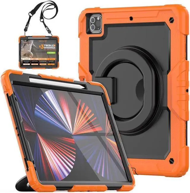 Main image of BONAEVER Case For iPad Pro 12.9 inch 2022 2021 2020 2018 6th 5th 4th 3rd Gen with Screen Protector Pen Holder Stand Shoulder Strap Shockproof Protective Cover
