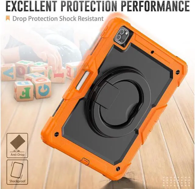 Alt view image 5 of 7 - BONAEVER Case For iPad Pro 12.9 inch 2022 2021 2020 2018 6th 5th 4th 3rd Gen with Screen Protector Pen Holder Stand Shoulder Strap Shockproof Protective Cover