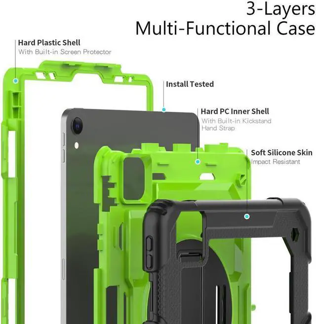 Alt view image 2 of 7 - BONAEVER Case for iPad Pro 11 inch 2022 2021 2020 2018 iPad Air 5 Air 4 10.9 2022 2020 Protective Cover with Screen Protector Pencil Holder with Hand Strap