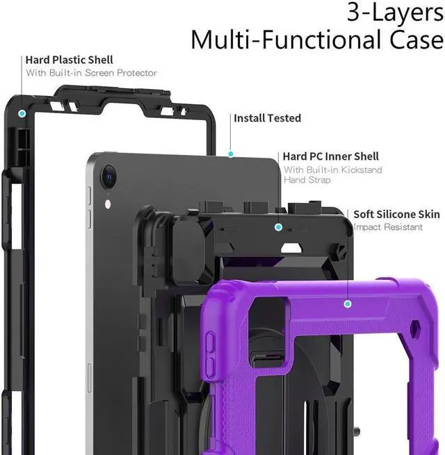 Alt view image 7 of 7 - BONAEVER Case for iPad Pro 11 inch 2022 2021 2020 2018 iPad Air 5 Air 4 10.9 2022 2020 Protective Cover with Screen Protector Pencil Holder with Hand Strap