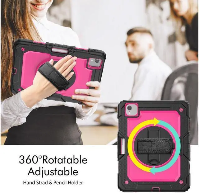 Alt view image 2 of 7 - BONAEVER Case for iPad Pro 11 inch 2022 2021 2020 2018 iPad Air 5 Air 4 10.9 2022 2020 Protective Cover with Screen Protector Pencil Holder with Hand Strap