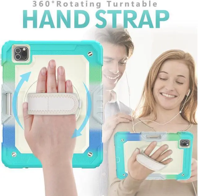 Alt view image 4 of 7 - BONAEVER Case for iPad Pro 11 inch 2022 2021 2020 2018 iPad Air 5 Air 4 10.9 2022 2020 Protective Cover with Screen Protector Pencil Holder with Hand Strap