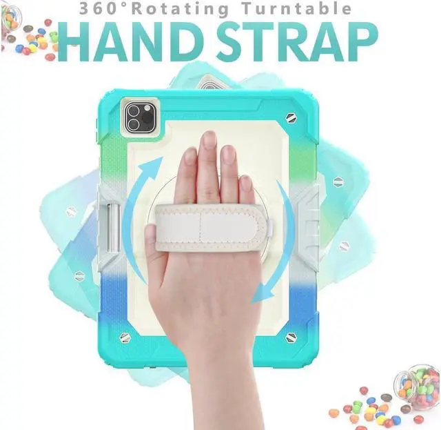 Alt view image 7 of 7 - BONAEVER Case for iPad Pro 11 inch 2022 2021 2020 2018 iPad Air 5 Air 4 10.9 2022 2020 Protective Cover with Screen Protector Pencil Holder with Hand Strap