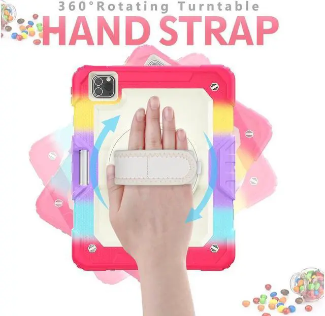 Alt view image 2 of 7 - BONAEVER Case for iPad Pro 11 inch 2022 2021 2020 2018 iPad Air 5 Air 4 10.9 2022 2020 Protective Cover with Screen Protector Pencil Holder with Hand Strap