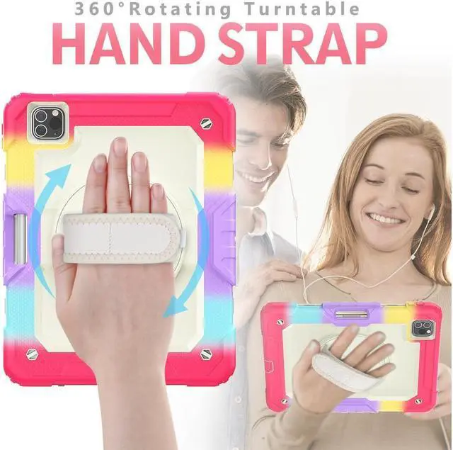 Alt view image 3 of 7 - BONAEVER Case for iPad Pro 11 inch 2022 2021 2020 2018 iPad Air 5 Air 4 10.9 2022 2020 Protective Cover with Screen Protector Pencil Holder with Hand Strap