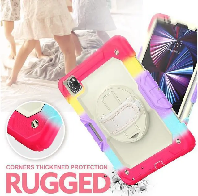 Alt view image 7 of 7 - BONAEVER Case for iPad Pro 11 inch 2022 2021 2020 2018 iPad Air 5 Air 4 10.9 2022 2020 Protective Cover with Screen Protector Pencil Holder with Hand Strap