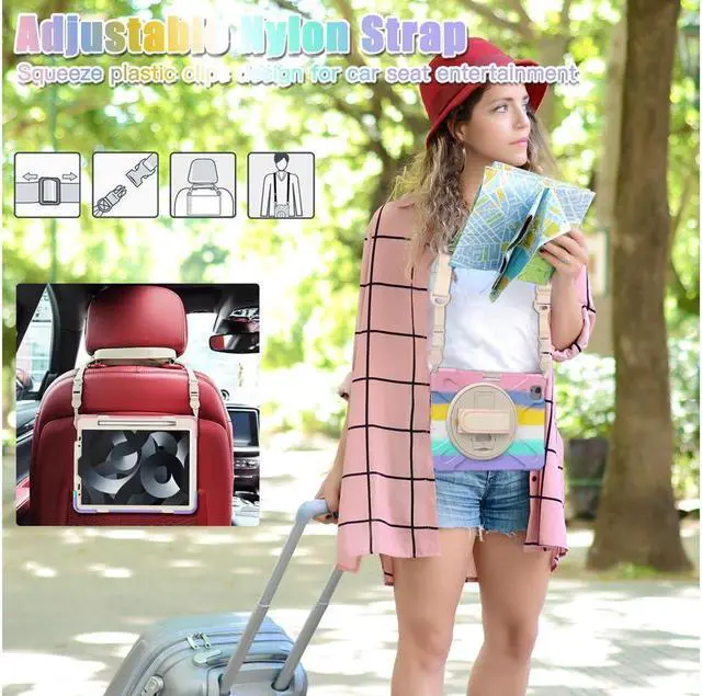 Alt view image 5 of 7 - BONAEVER Case for iPad Air 5 Air 4 10.9 inch 2022 2020 iPad Pro 11 Inch 2022 2021 2020 2018 Shockproof Cover with Pencil Holder Stand and & Shoulder Strap