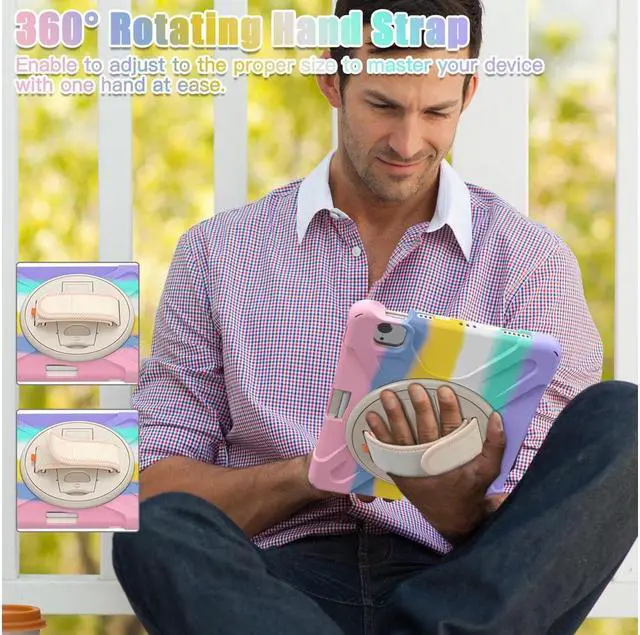 Alt view image 6 of 7 - BONAEVER Case for iPad Air 5 Air 4 10.9 inch 2022 2020 iPad Pro 11 Inch 2022 2021 2020 2018 Shockproof Cover with Pencil Holder Stand and & Shoulder Strap