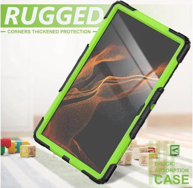 Alt view image 5 of 7 - BONAEVER For Samsung Galaxy Tab S8 Ultra 14.6 inch Case Model SM-X900 / SM-X906 with S Pen Holder Rugged Shockproof Protective Cover with Rotating Stand and & Shoulder Strap