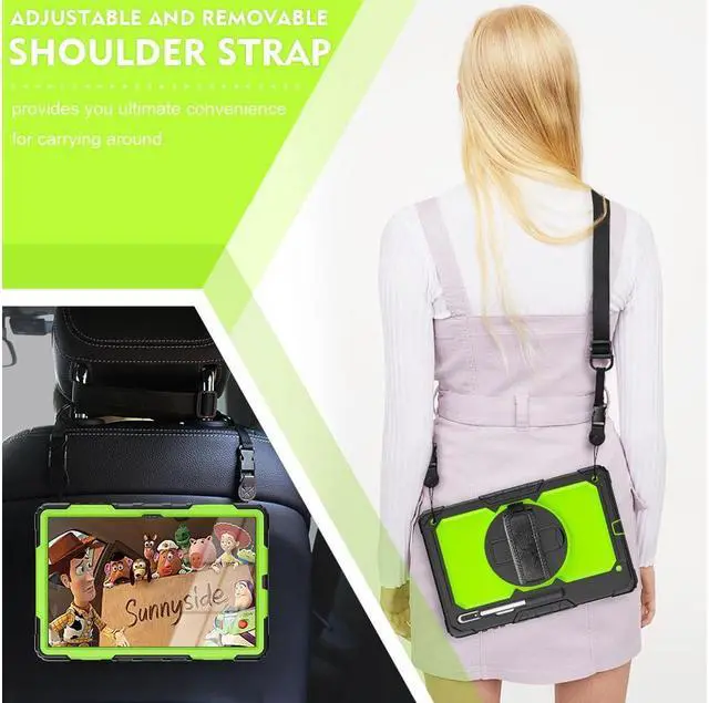 Alt view image 7 of 7 - BONAEVER For Samsung Galaxy Tab S8 Ultra 14.6 inch Case Model SM-X900 / SM-X906 with S Pen Holder Rugged Shockproof Protective Cover with Rotating Stand and & Shoulder Strap