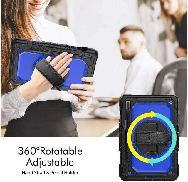 Alt view image 6 of 7 - BONAEVER For Galaxy Tab S8 2022 / Tab S7 2020 11 Inch Case (SM-X700/706/T870/T875) with S Pen Holder Rugged Shockproof Rotating Stand and Protective Cover for Galaxy Tab S8 / S7 11"