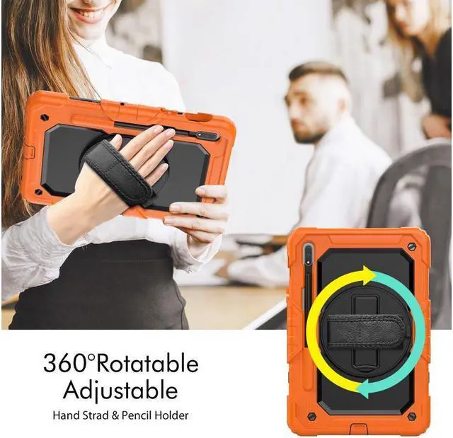 Alt view image 5 of 7 - BONAEVER For Galaxy Tab S8 2022 / Tab S7 2020 11 Inch Case (SM-X700/706/T870/T875) with S Pen Holder Rugged Shockproof Rotating Stand and Protective Cover for Galaxy Tab S8 / S7 11"