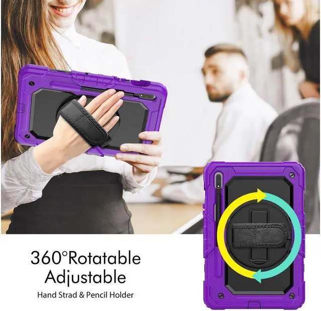 Alt view image 4 of 7 - BONAEVER For Galaxy Tab S8 2022 / Tab S7 2020 11 Inch Case (SM-X700/706/T870/T875) with S Pen Holder Rugged Shockproof Rotating Stand and Protective Cover for Galaxy Tab S8 / S7 11"