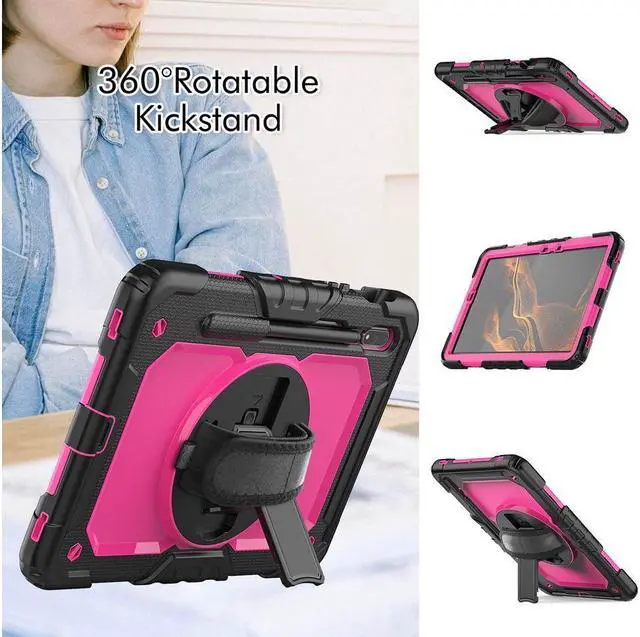 Alt view image 3 of 7 - BONAEVER For Galaxy Tab S8 2022 / Tab S7 2020 11 Inch Case (SM-X700/706/T870/T875) with S Pen Holder Rugged Shockproof Rotating Stand and Protective Cover for Galaxy Tab S8 / S7 11"
