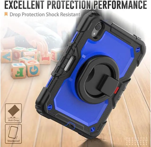 Alt view image 3 of 7 - BONAEVER For iPad Mini 6 Case 2021 8.3 Inch with Pencil Holder & Screen Protector for Kids Boys Girls & Business Protective iPad Mini 6th Generation Cover with H Shoulder Strap