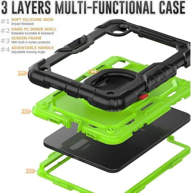 Alt view image 5 of 7 - BONAEVER For iPad Mini 6 Case 2021 8.3 Inch with Pencil Holder & Screen Protector for Kids Boys Girls & Business Protective iPad Mini 6th Generation Cover with H Shoulder Strap