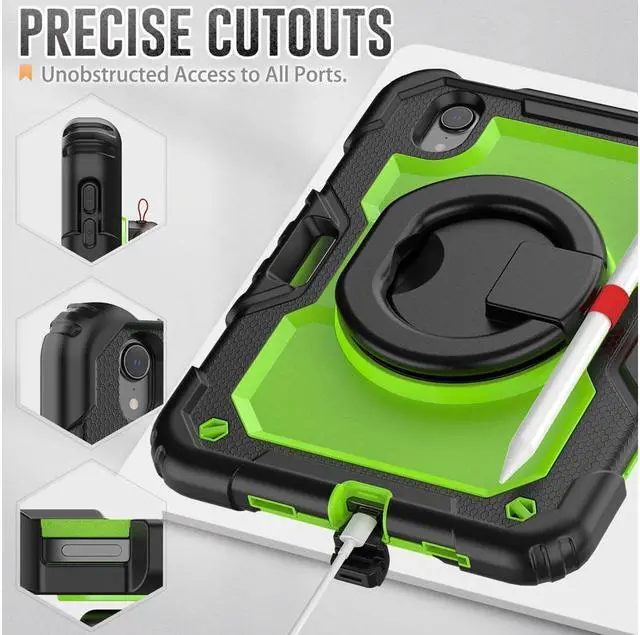 Alt view image 7 of 7 - BONAEVER For iPad Mini 6 Case 2021 8.3 Inch with Pencil Holder & Screen Protector for Kids Boys Girls & Business Protective iPad Mini 6th Generation Cover with H Shoulder Strap