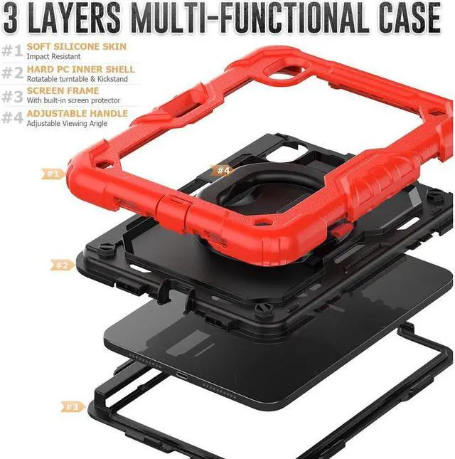 Alt view image 2 of 7 - BONAEVER For iPad Mini 6 Case 2021 8.3 Inch with Pencil Holder & Screen Protector for Kids Boys Girls & Business Protective iPad Mini 6th Generation Cover with H Shoulder Strap
