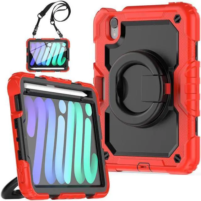 Main image of BONAEVER For iPad Mini 6 Case 2021 8.3 Inch with Pencil Holder & Screen Protector for Kids Boys Girls & Business Protective iPad Mini 6th Generation Cover with H Shoulder Strap