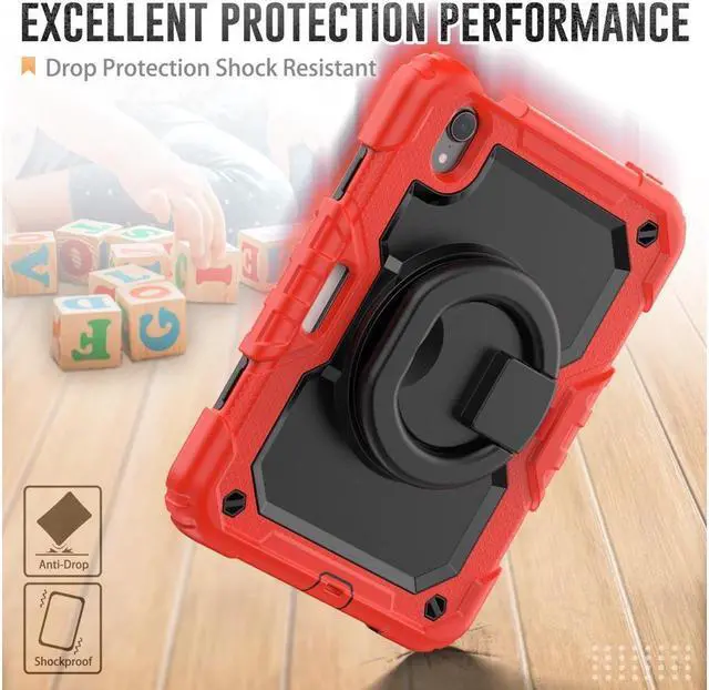 Alt view image 6 of 7 - BONAEVER For iPad Mini 6 Case 2021 8.3 Inch with Pencil Holder & Screen Protector for Kids Boys Girls & Business Protective iPad Mini 6th Generation Cover with H Shoulder Strap