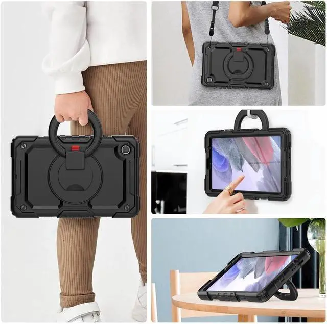 Alt view image 5 of 7 - BONAEVER Case For Samsung Galaxy Tab A7 Lite Case 8.7 inch with Screen Protector Pen Holder Shockproof Hard Protective Kids Cover for Galaxy Tab A7 Lite 2021 SM-T220/T225/T227 with Rotatable Stand