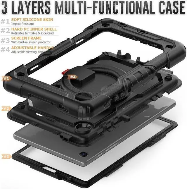 Alt view image 6 of 7 - BONAEVER Case For Samsung Galaxy Tab A7 Lite Case 8.7 inch with Screen Protector Pen Holder Shockproof Hard Protective Kids Cover for Galaxy Tab A7 Lite 2021 SM-T220/T225/T227 with Rotatable Stand