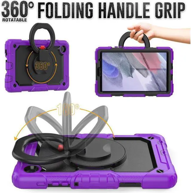 Alt view image 4 of 6 - BONAEVER Case For Samsung Galaxy Tab A7 Lite Case 8.7 inch with Screen Protector Pen Holder Shockproof Hard Protective Kids Cover for Galaxy Tab A7 Lite 2021 SM-T220/T225/T227 with Rotatable Stand