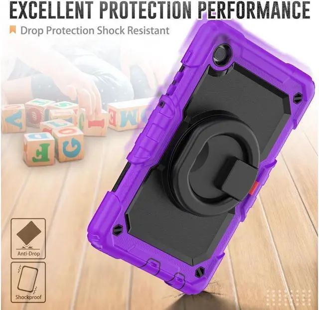Alt view image 3 of 6 - BONAEVER Case For Samsung Galaxy Tab A7 Lite Case 8.7 inch with Screen Protector Pen Holder Shockproof Hard Protective Kids Cover for Galaxy Tab A7 Lite 2021 SM-T220/T225/T227 with Rotatable Stand