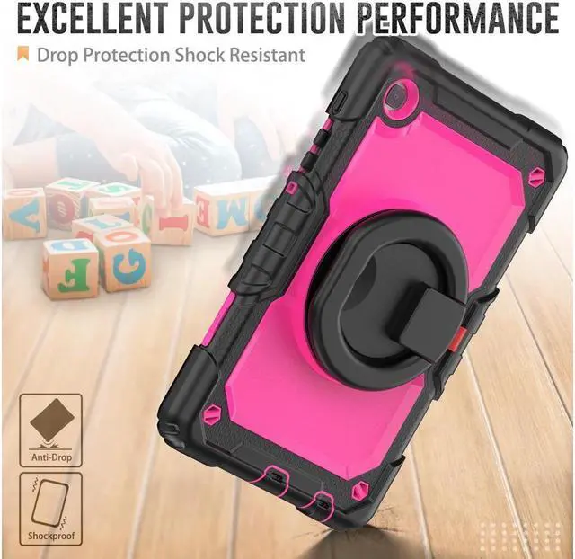 Alt view image 4 of 6 - BONAEVER Case For Samsung Galaxy Tab A7 Lite Case 8.7 inch with Screen Protector Pen Holder Shockproof Hard Protective Kids Cover for Galaxy Tab A7 Lite 2021 SM-T220/T225/T227 with Rotatable Stand