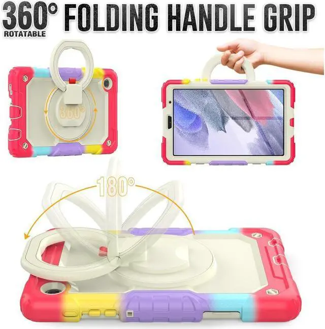 Alt view image 3 of 7 - BONAEVER Case For Samsung Galaxy Tab A7 Lite Case 8.7 inch with Screen Protector Pen Holder Shockproof Hard Protective Kids Cover for Galaxy Tab A7 Lite 2021 SM-T220/T225/T227 with Rotatable Stand