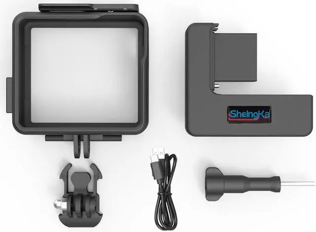 Alt view image 7 of 7 - BONAEVER Extended Battery for GoPro Hero 9 / GoPro 10 Black Extra Battery with Shockproof Protective Frame Housing Case Cover Shell with Side Power Bank