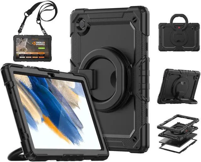 Main image of Case For Samsung Galaxy Tab Tab A8 10.5 inch 2022 with Screen Protector and Pen Holder, Shockproof Hard Protective Kids Cover for Galaxy Tab A8 10.5 inch SM-X200 SM-X205 SM-X207 with Rotatable Stand
