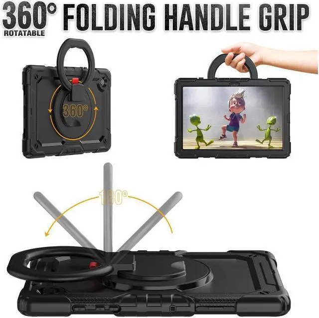 Alt view image 2 of 7 - Case For Samsung Galaxy Tab Tab A8 10.5 inch 2022 with Screen Protector and Pen Holder, Shockproof Hard Protective Kids Cover for Galaxy Tab A8 10.5 inch SM-X200 SM-X205 SM-X207 with Rotatable Stand