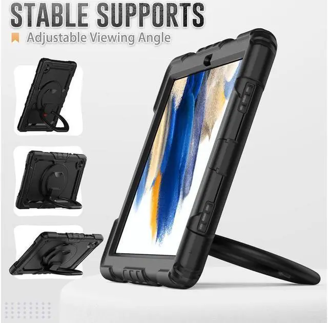 Alt view image 4 of 7 - Case For Samsung Galaxy Tab Tab A8 10.5 inch 2022 with Screen Protector and Pen Holder, Shockproof Hard Protective Kids Cover for Galaxy Tab A8 10.5 inch SM-X200 SM-X205 SM-X207 with Rotatable Stand