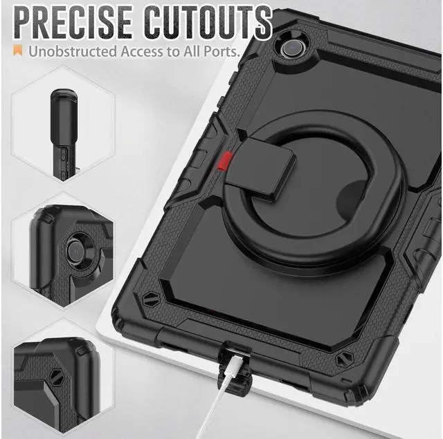 Alt view image 5 of 7 - Case For Samsung Galaxy Tab Tab A8 10.5 inch 2022 with Screen Protector and Pen Holder, Shockproof Hard Protective Kids Cover for Galaxy Tab A8 10.5 inch SM-X200 SM-X205 SM-X207 with Rotatable Stand